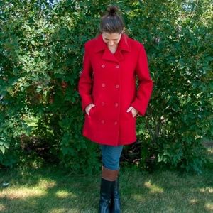 Calvin Klein Red 100% Wool Coat